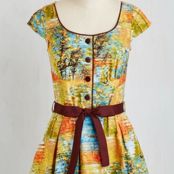 ModCloth x Retrolicious "All The Colors Of The Whim" Dress - Picture 2 of 6